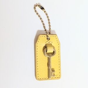 Fossil Purse Butter Yellow Leather Keychain